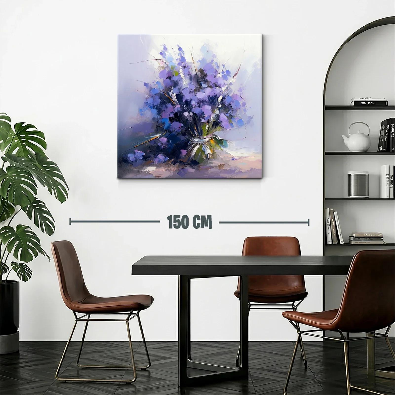 Ramito de flores en tonos lilas y azules vibrantes — miniatura 2
