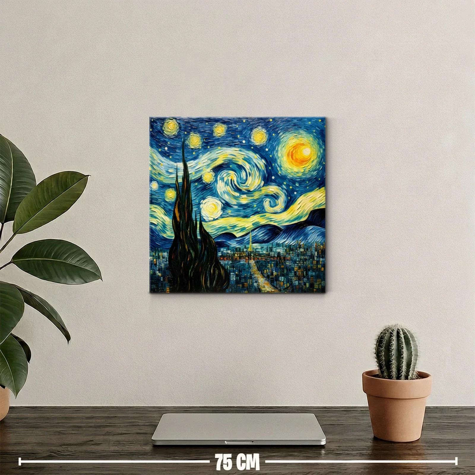 Cielo nocturno vibrante con espirales luminosas y estrellas — miniatura 2