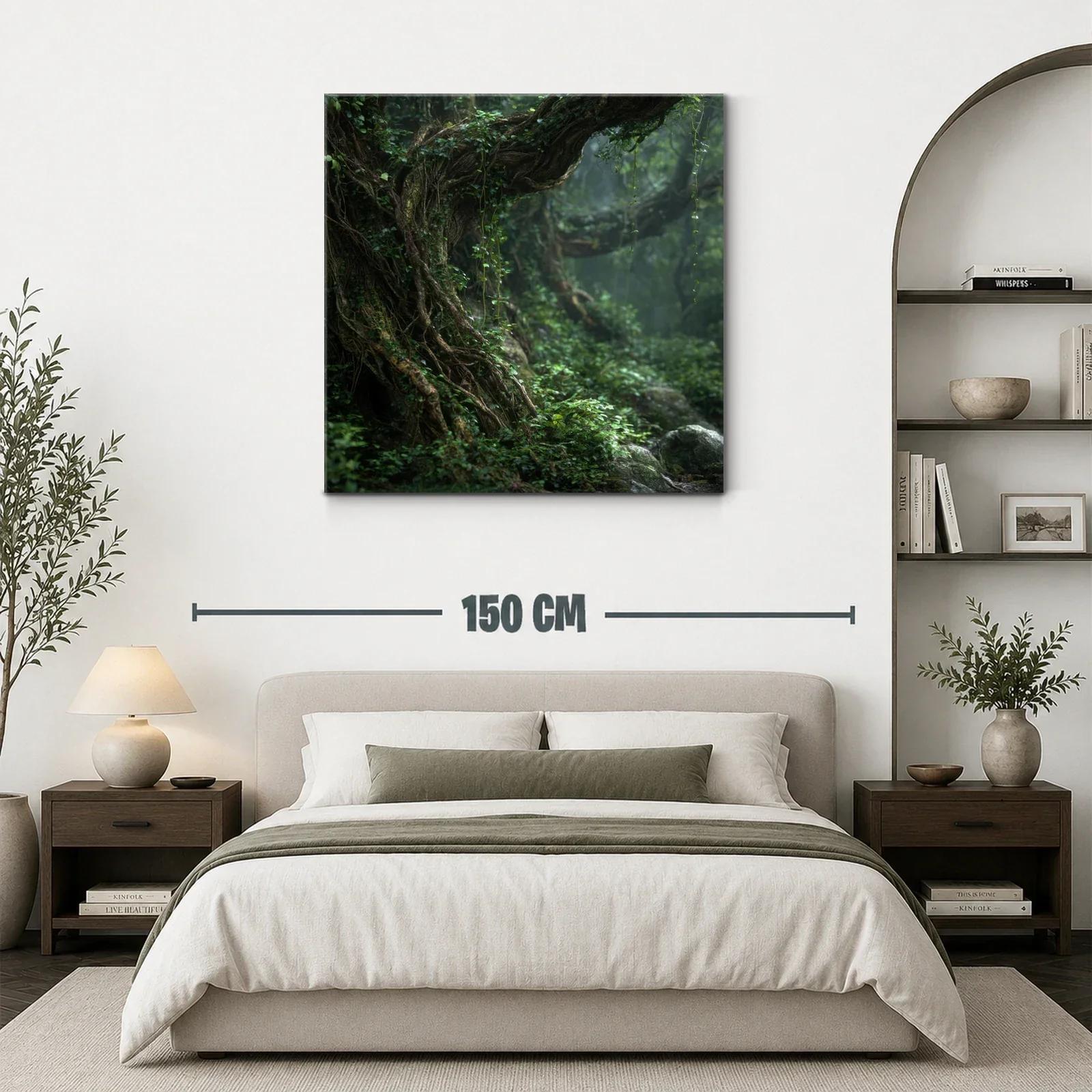 Bosque antiguo con raíces entrelazadas y follaje verde — miniatura 3