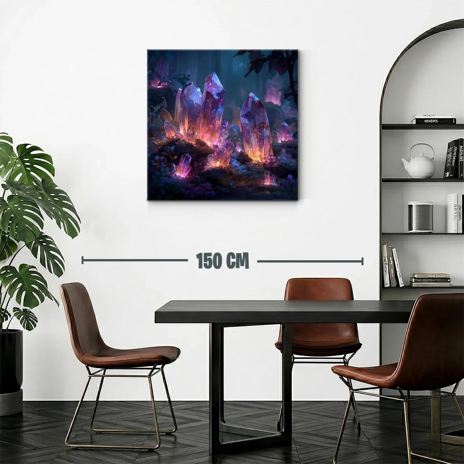 Cuadro con cristales luminosos en tonos violeta y azul — miniatura 2