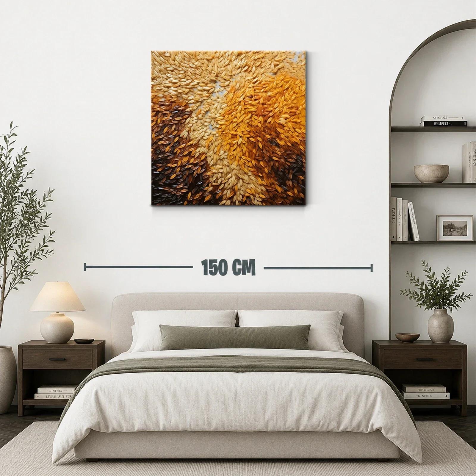 Cuadro abstracto con texturas en tonos tierra cálidos — miniatura 3