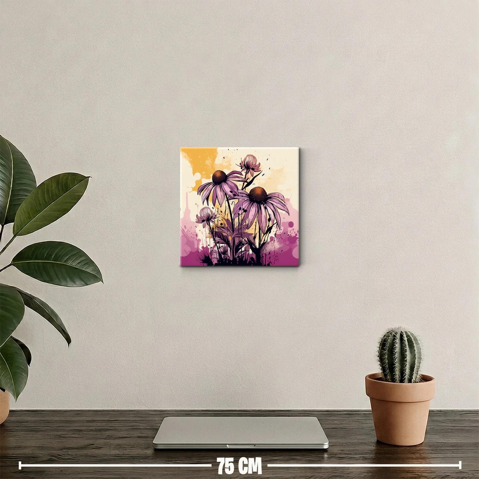 Cuadro decorativo de flores en tonos cálidos y vibrantes — miniatura 2