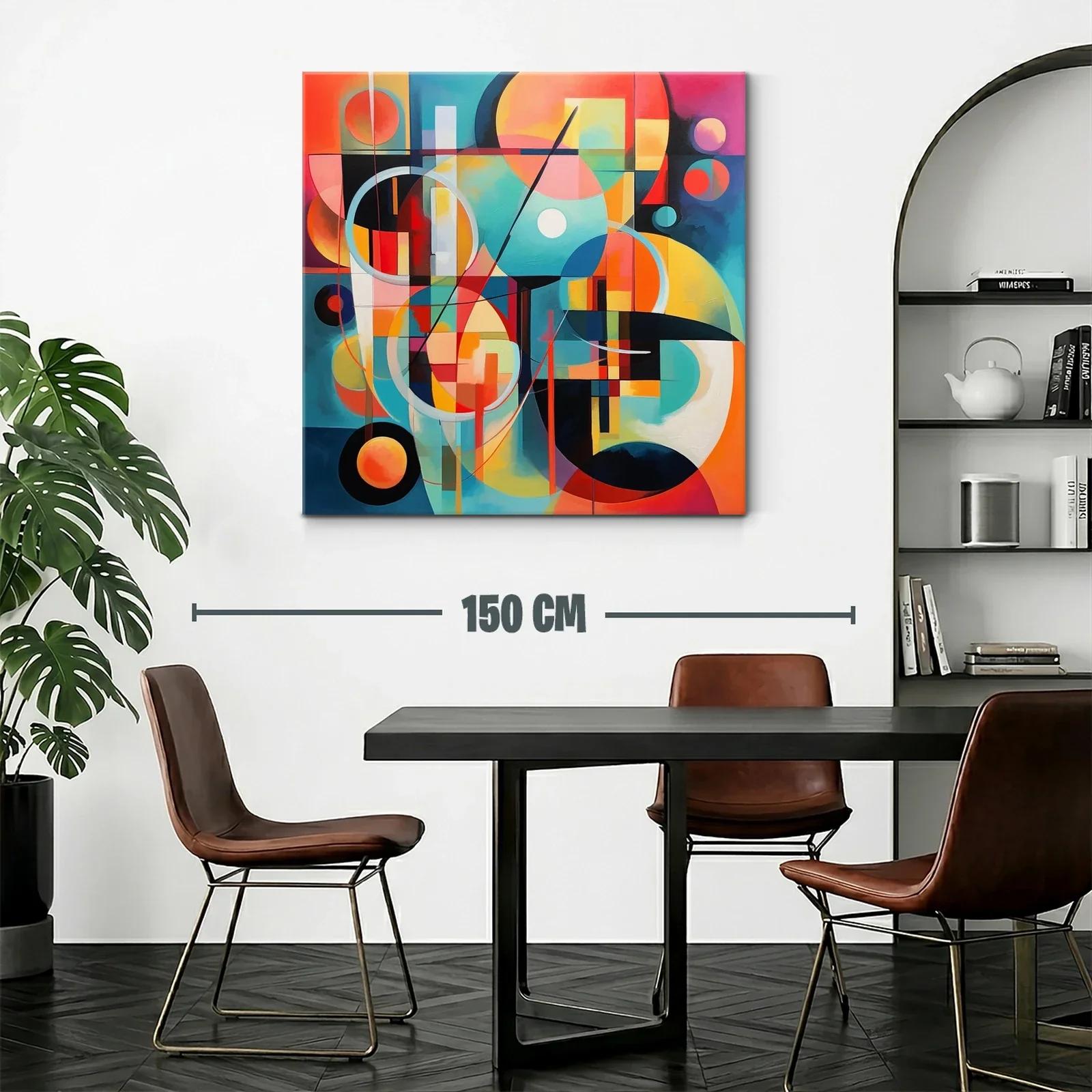 Composición abstracta con vibrantes círculos y líneas dinámicas — miniatura 2