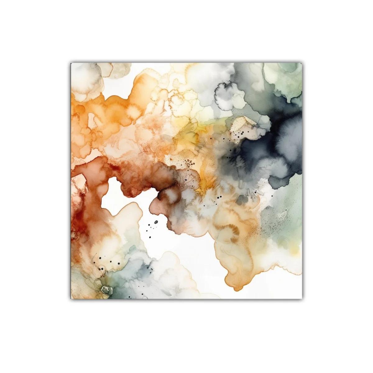 Cuadro abstracto con tonos cálidos y fríos para ambientes modernos — imagen principal