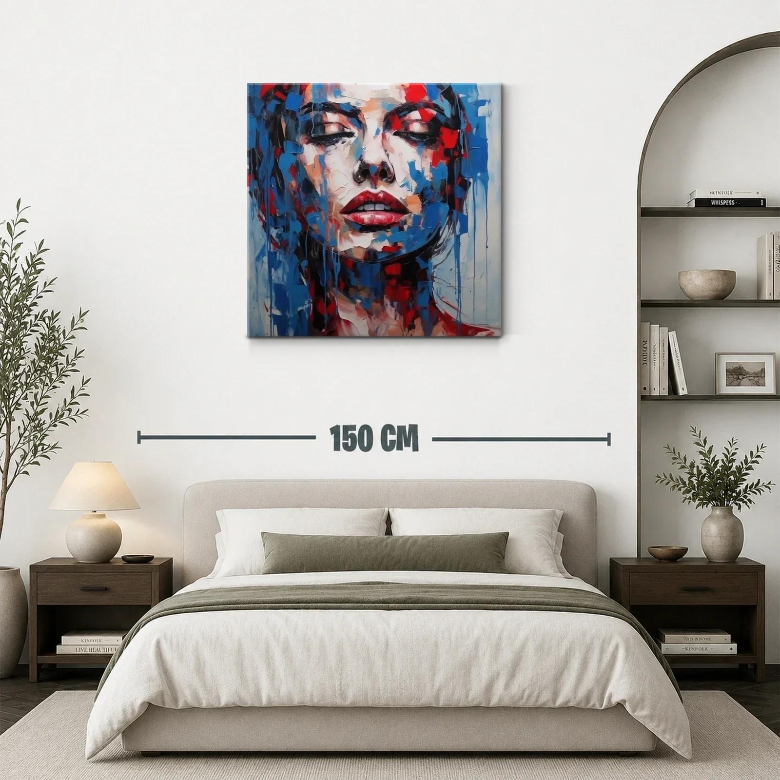 Retrato expresivo con vibrantes tonos rojos y azules — miniatura 3