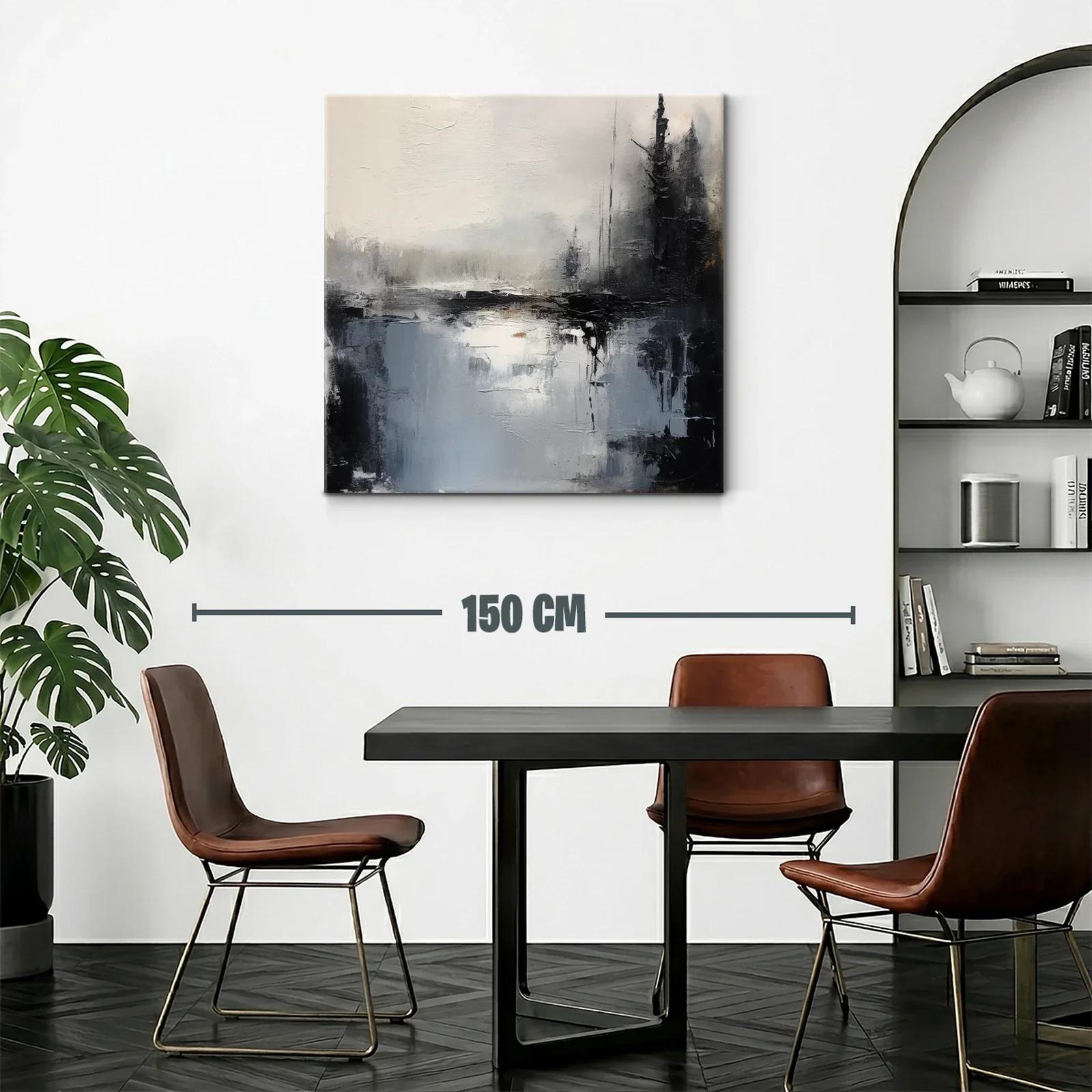 Paisaje abstracto en tonos neutros y contraste dramático — miniatura 2