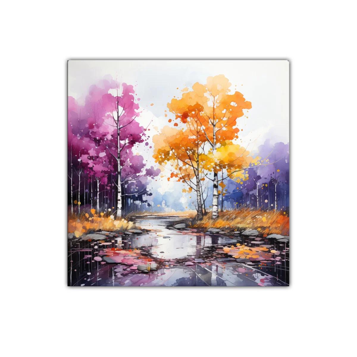 Reflejos otoñales en el bosque multicolor vibrante — imagen principal