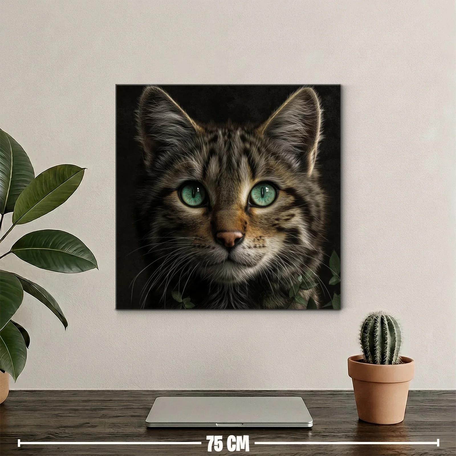 Retrato fascinante de un gato con ojos verdes intensos — miniatura 2