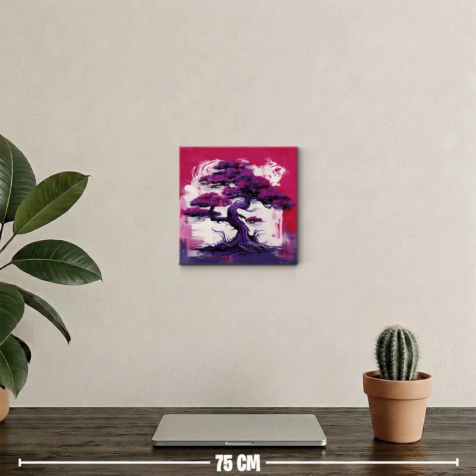 Árbol artístico en tonos morados y fucsias vibrantes — miniatura 2