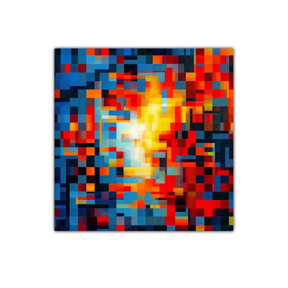 Cuadro abstracto vibrante con contraste de colores intensos