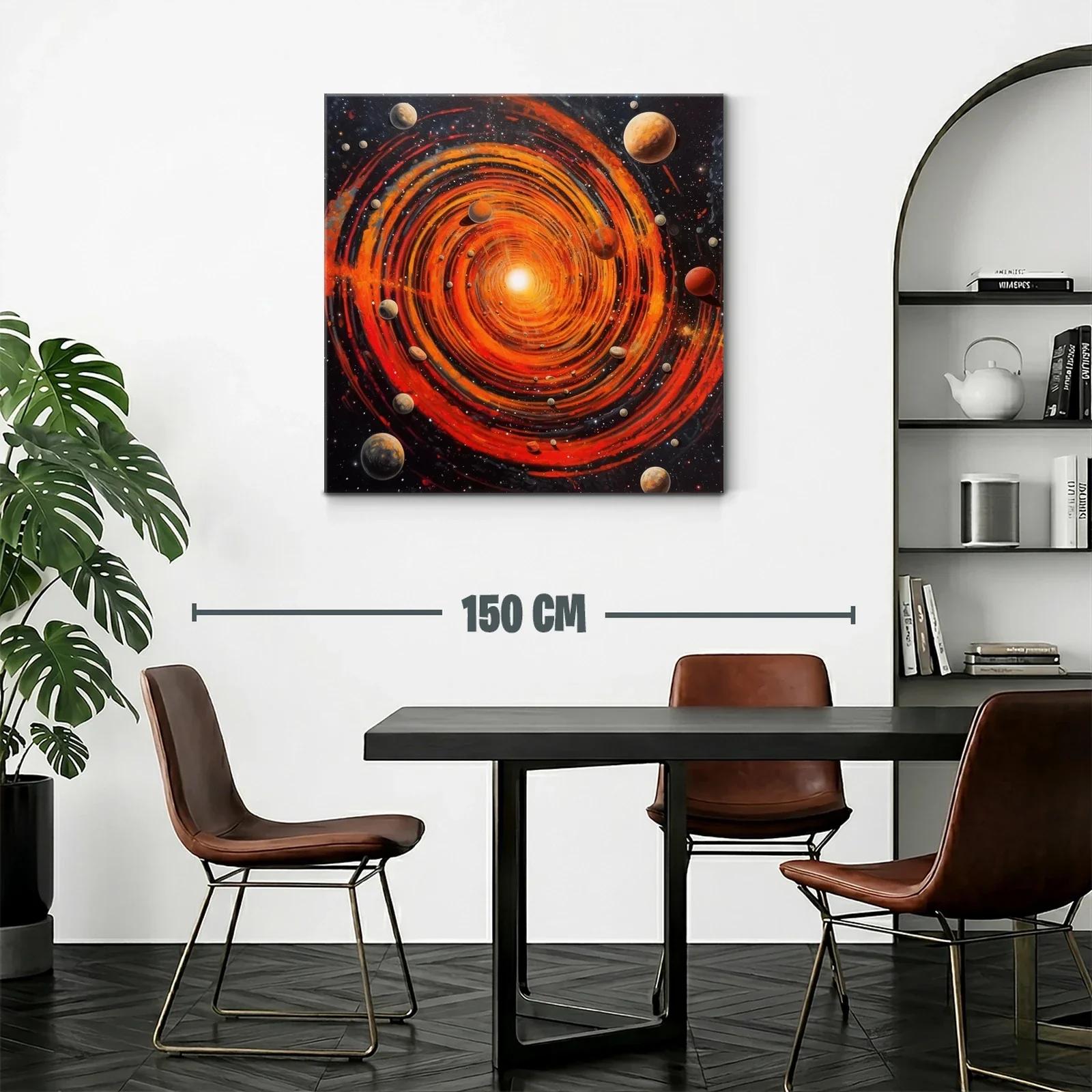 Cuadro cosmos en espiral con vibrantes tonos rojos y naranjas — miniatura 2