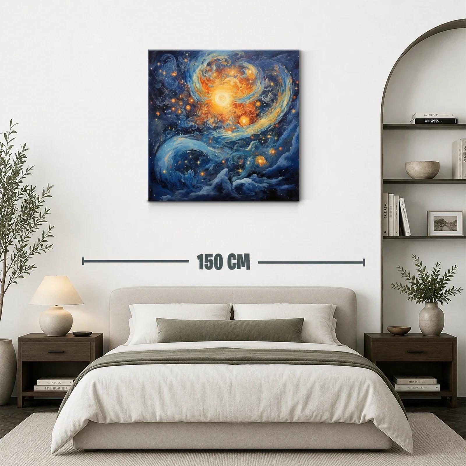 Cuadro galaxia vibrante con luz y movimiento celestial — miniatura 3