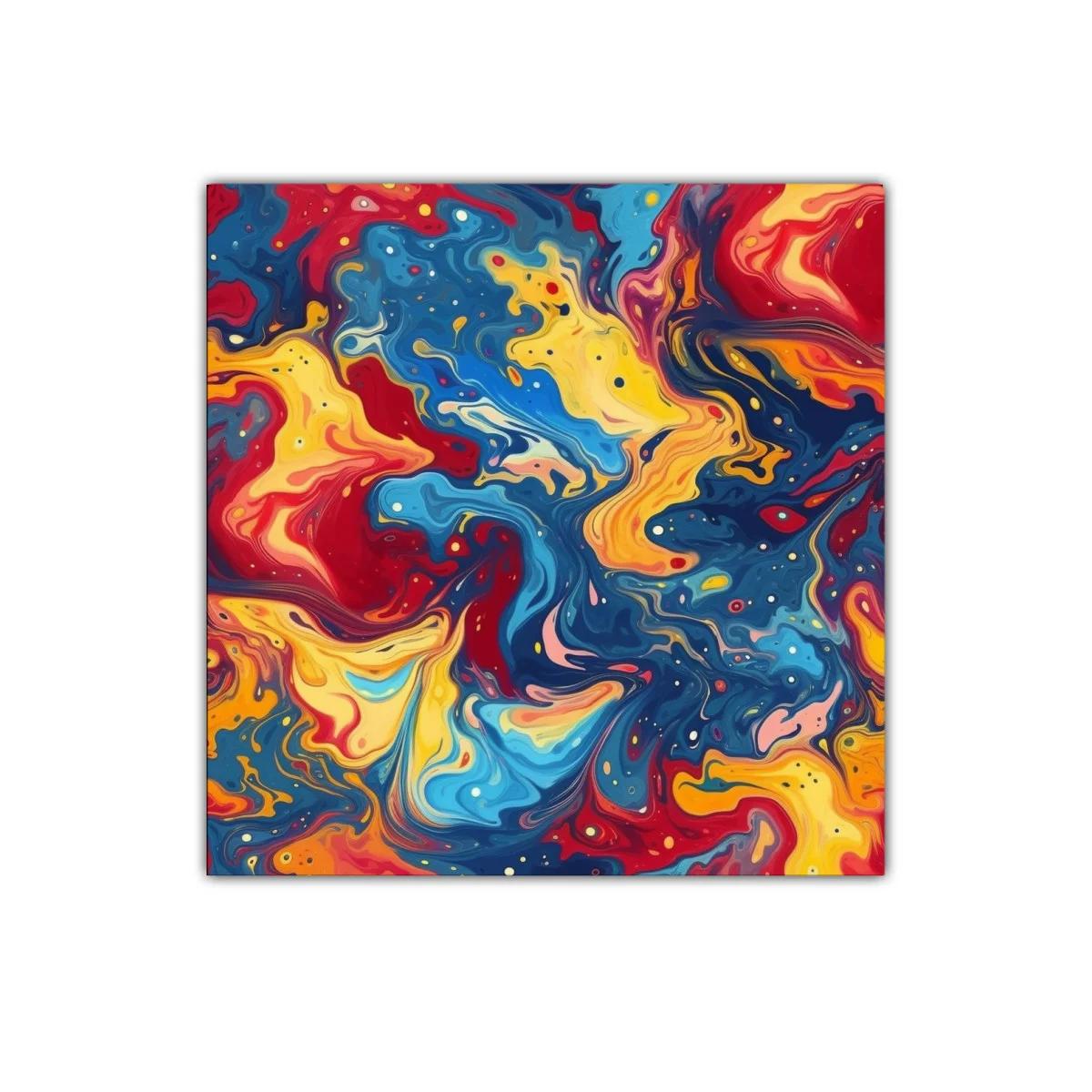 Composición vibrante en colores rojo amarillo y azul — imagen principal