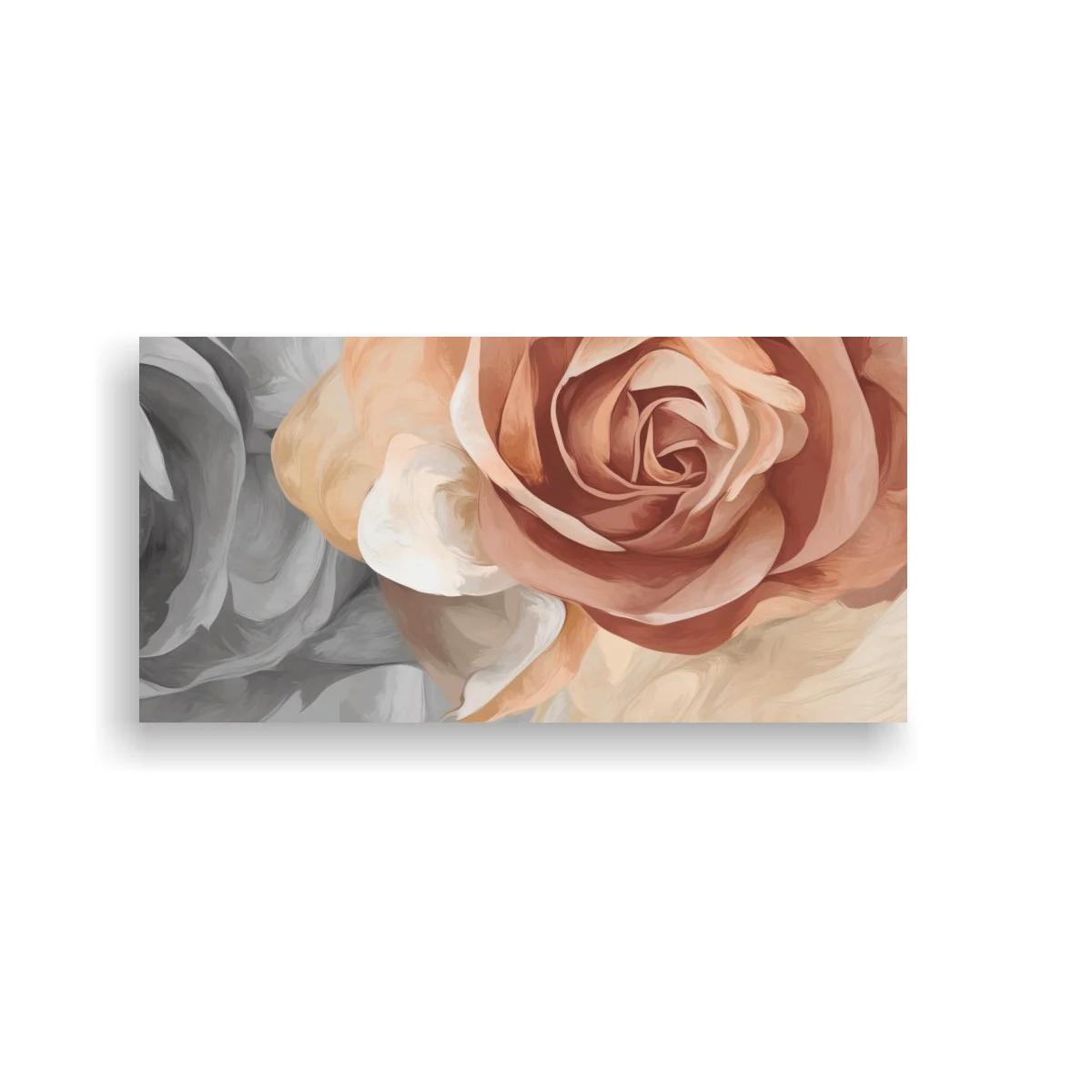 Cuadro rosas empolvadas en gris y beige