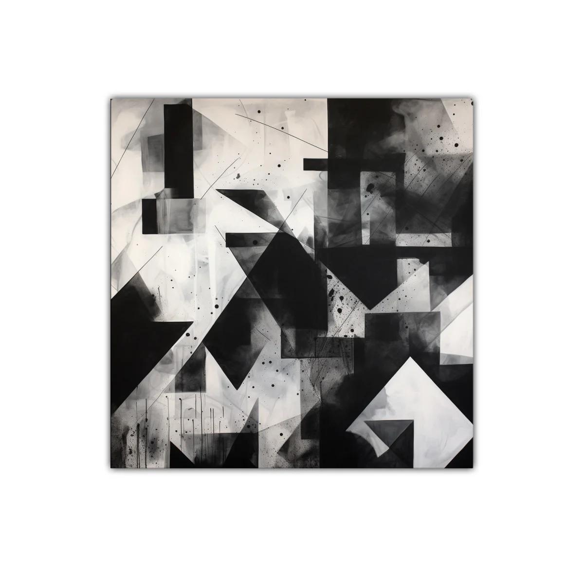 Composición abstracta en blanco y negro geométrica y moderna