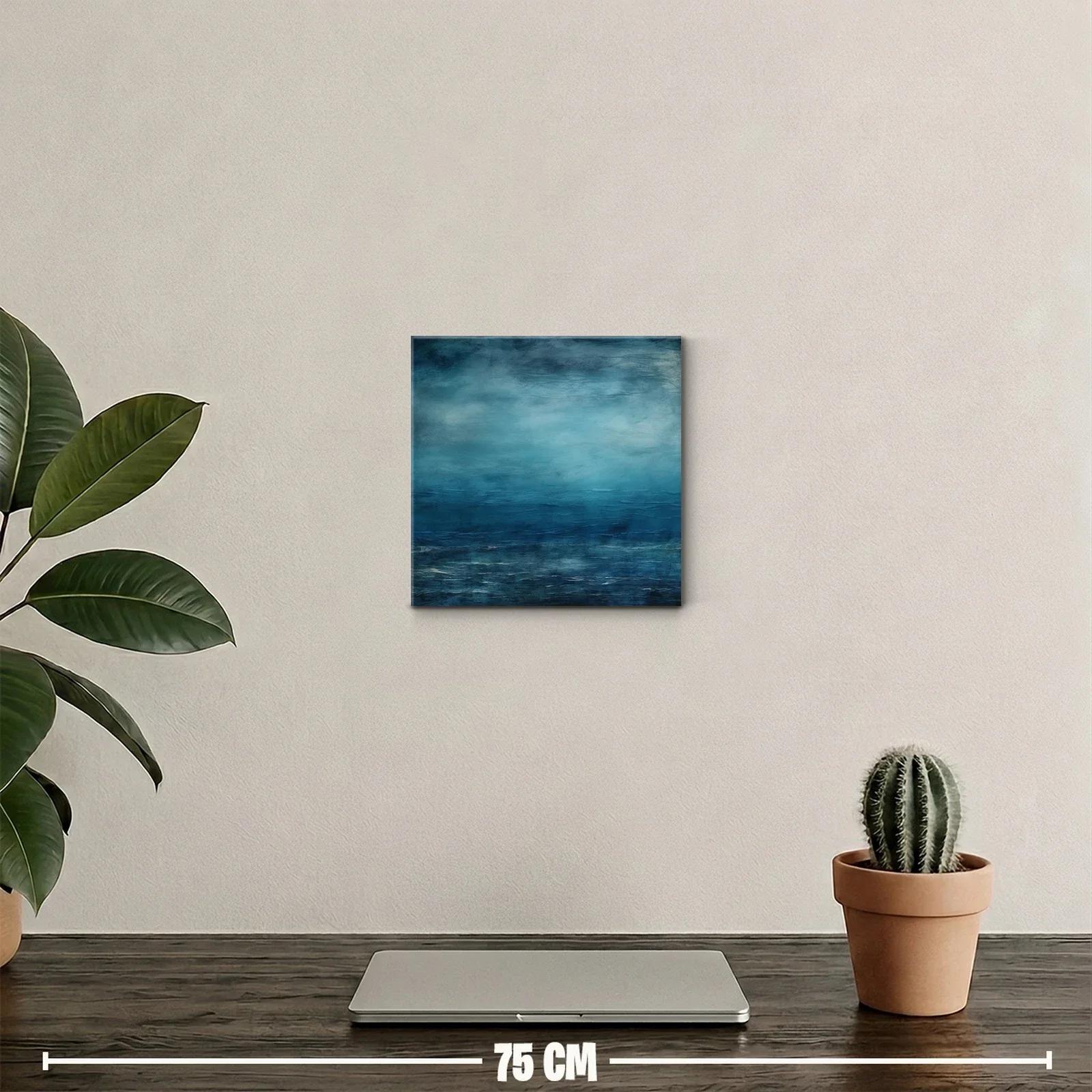 Cuadro abstracto en tonos azules para decoración moderna — miniatura 2