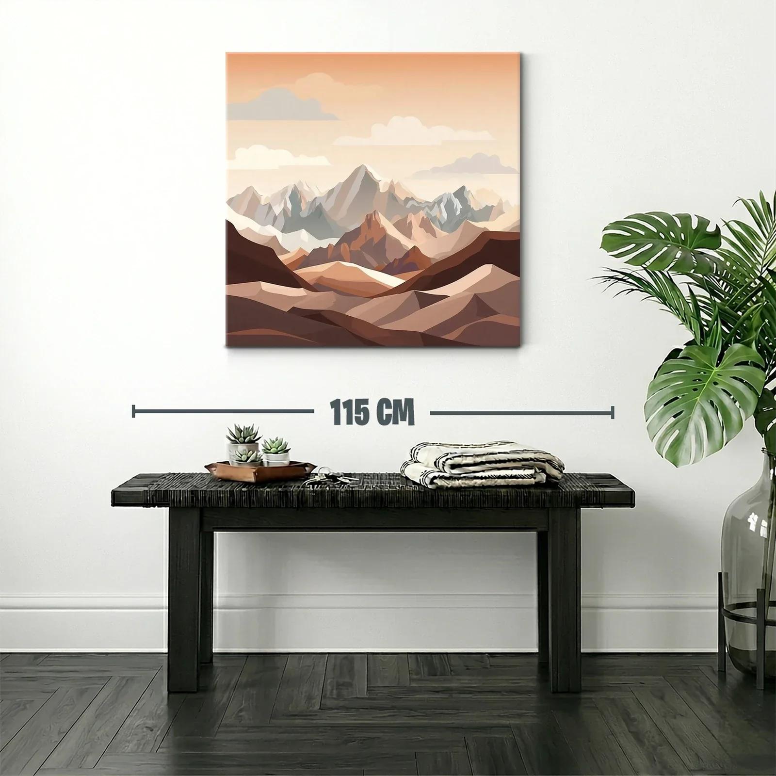 Paisaje montañoso en tonos cálidos y neutros — miniatura 2