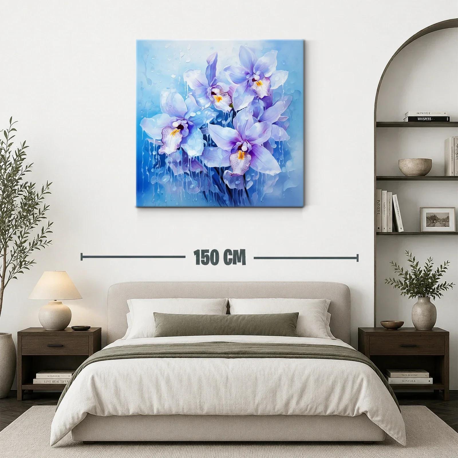 Orquídeas azules delicadas con efecto acuarela — miniatura 3