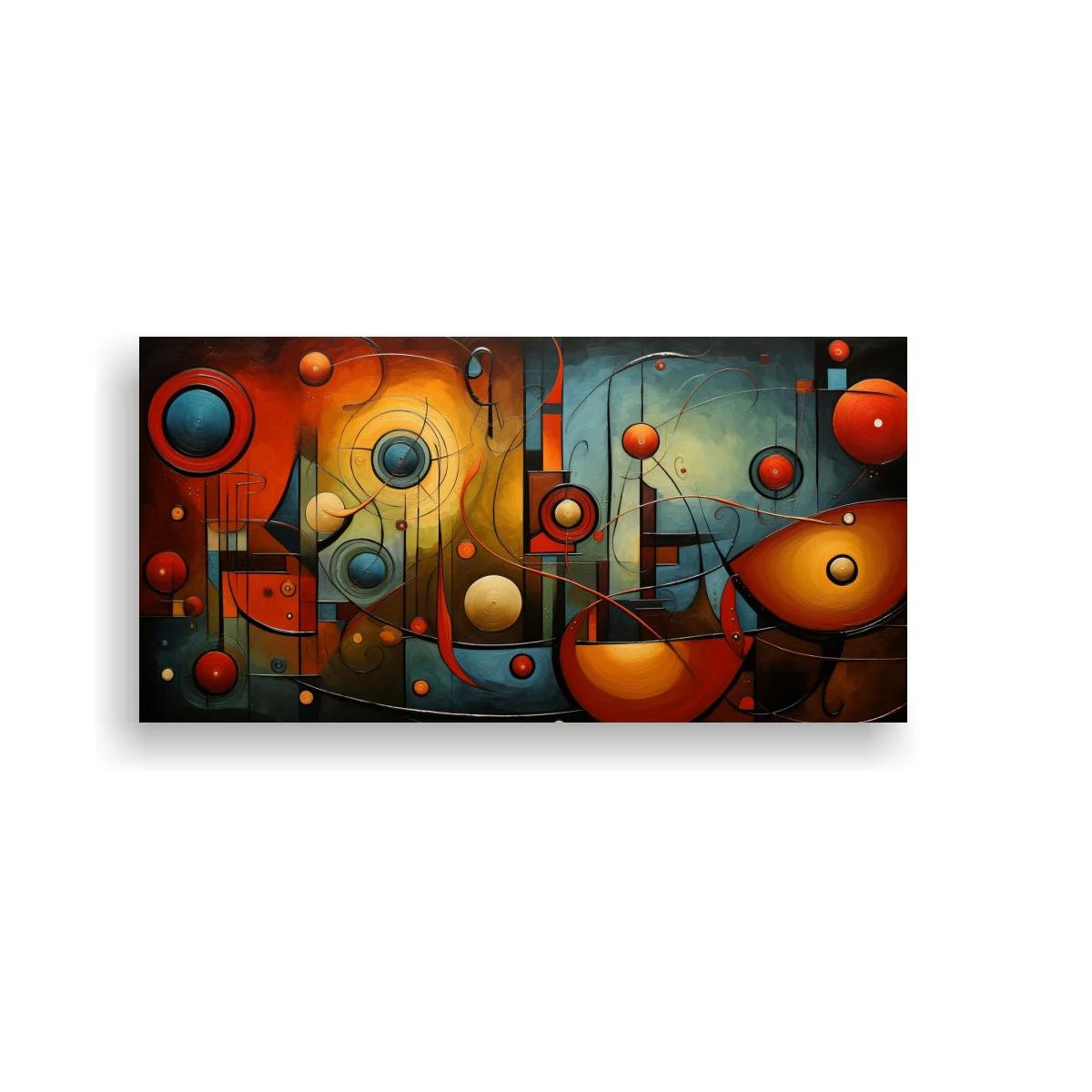 Cuadro abstracto geométrico con esferas en capas — imagen principal