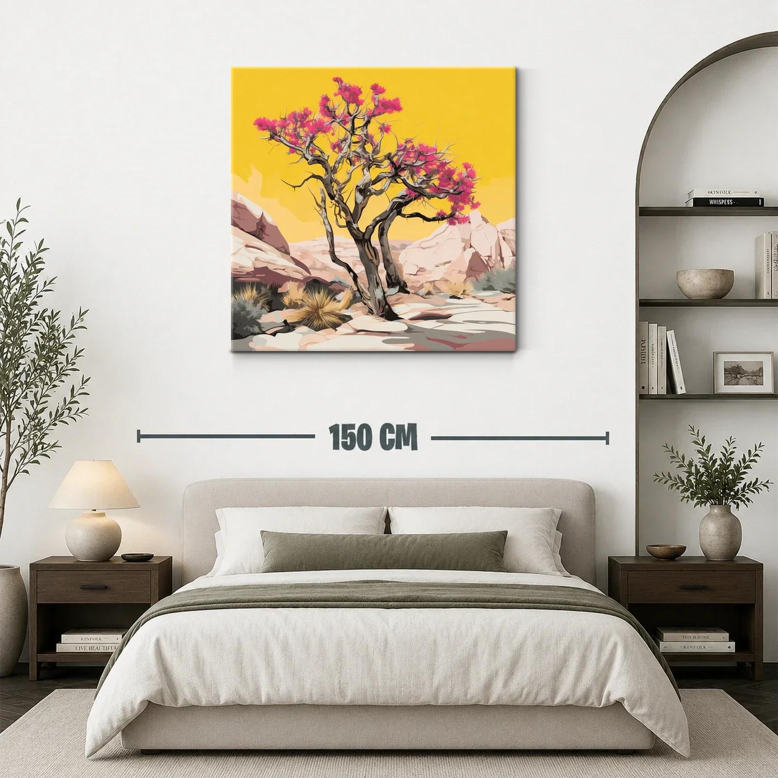 Árbol floreciente en desierto con fondo vibrante — miniatura 3