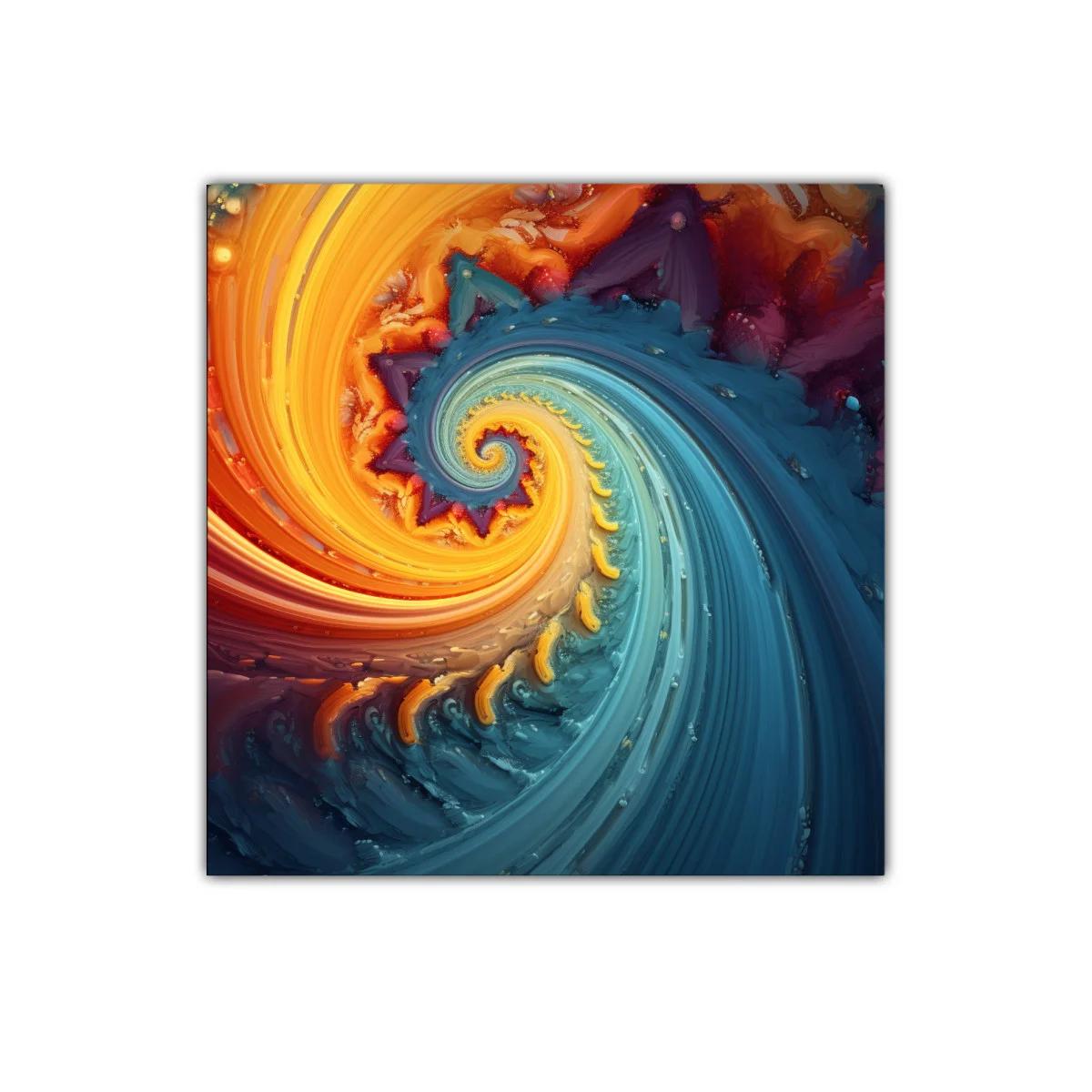 Espiral en movimiento con vibrantes contrastes de color