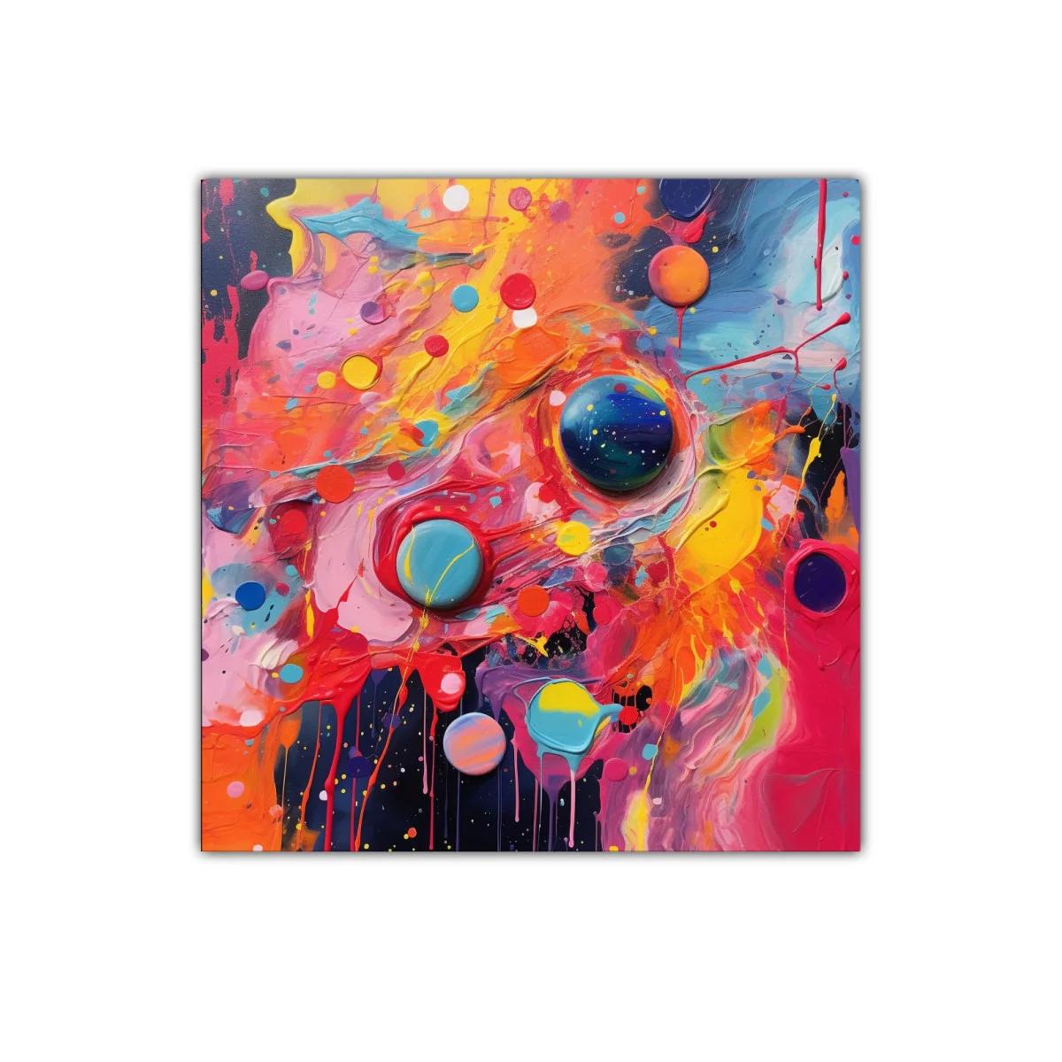 Explosión de color con esferas flotantes vibrantes — imagen principal