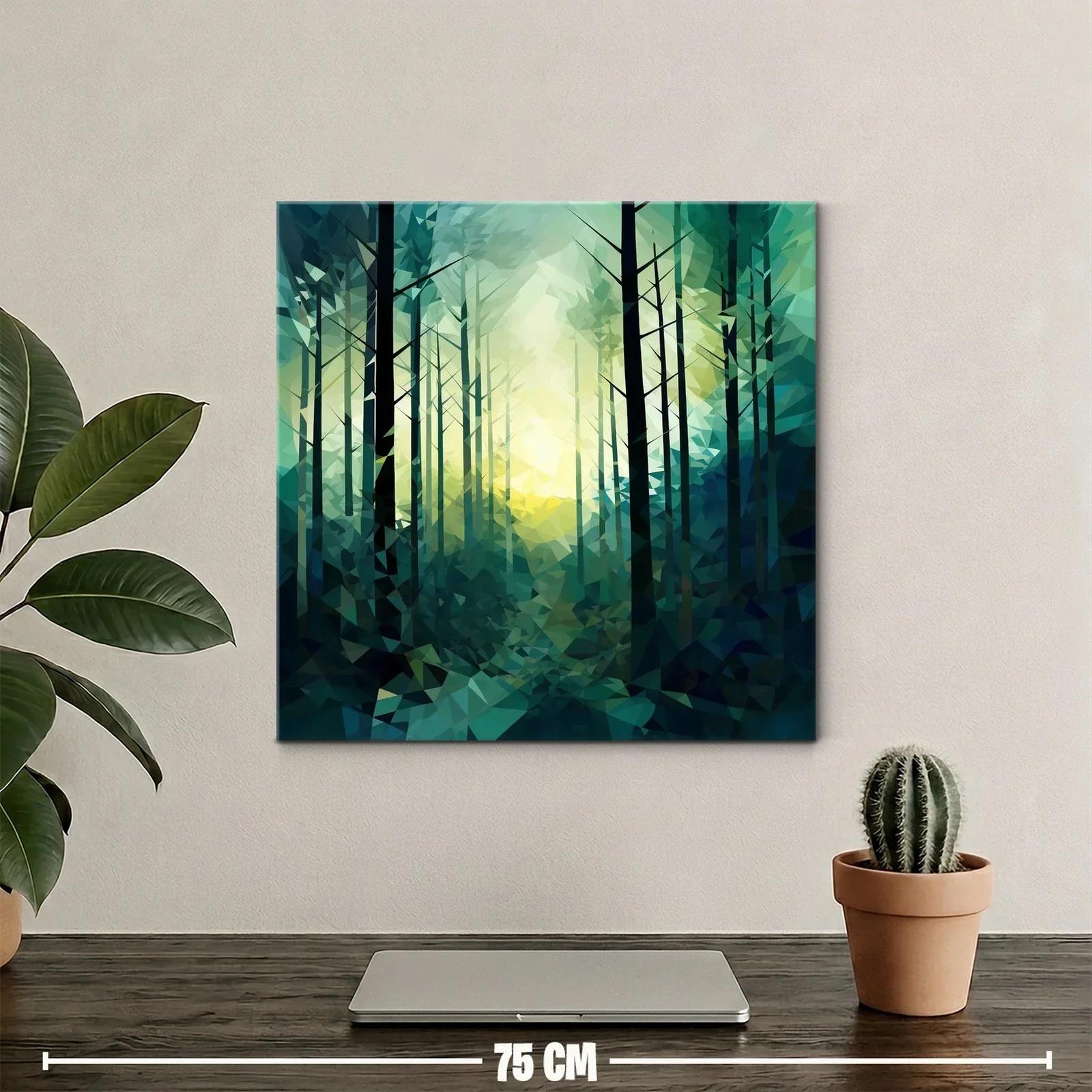 Bosque abstracto con tonos verdes y luz central — miniatura 2