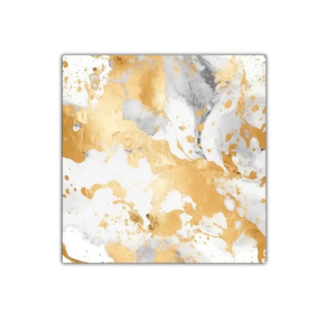 Decoración abstracta con tonos dorados y grises delicados