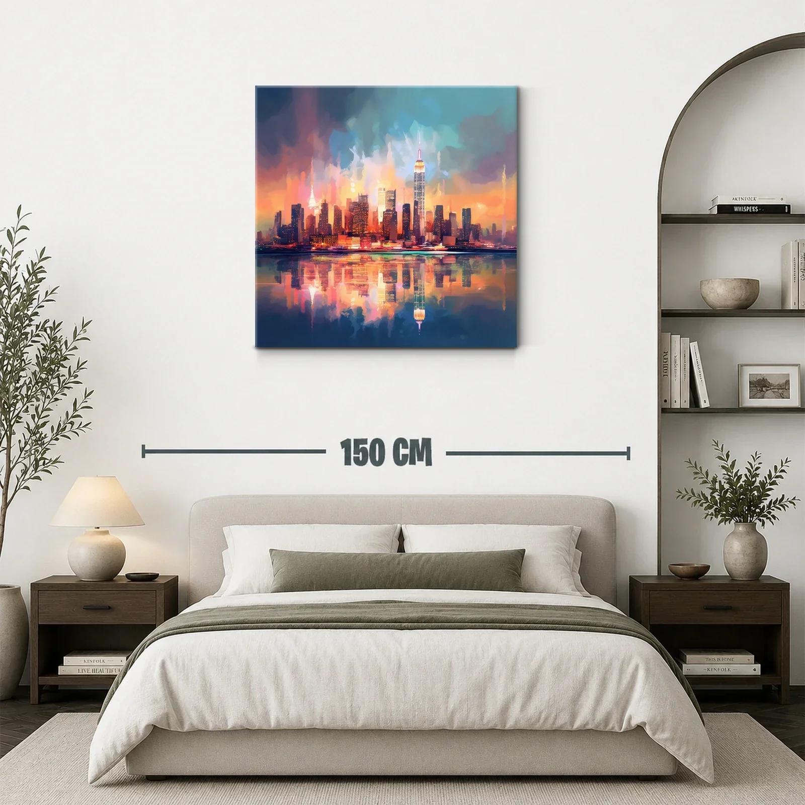 Atardecer vibrante en skyline urbano con reflejos vivos — miniatura 3