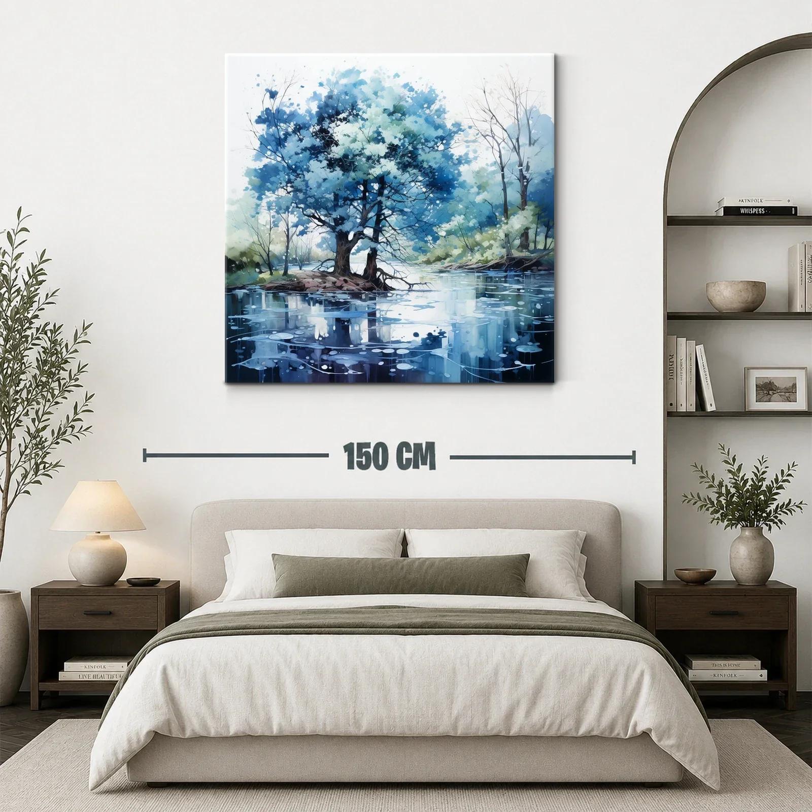 Serenidad azul en paisaje natural junto al río — miniatura 3