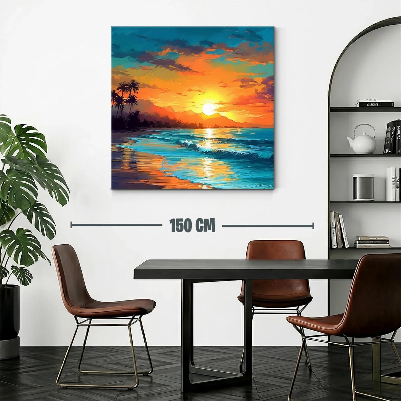 Atardecer tropical vibrante sobre la playa serena — miniatura 2