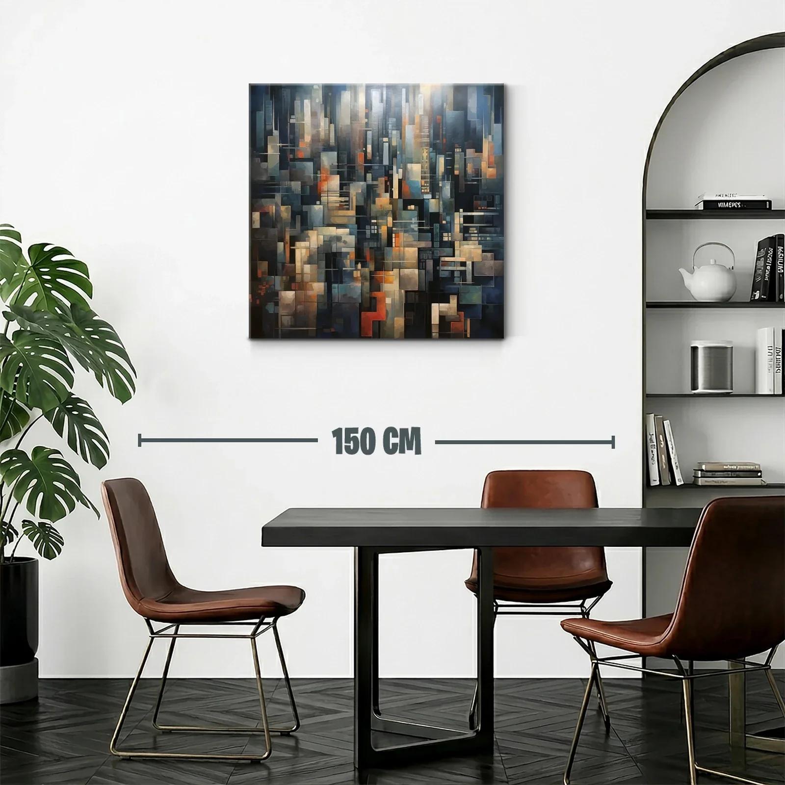 Composición abstracta urbana en tonos oscuros y cálidos — miniatura 2