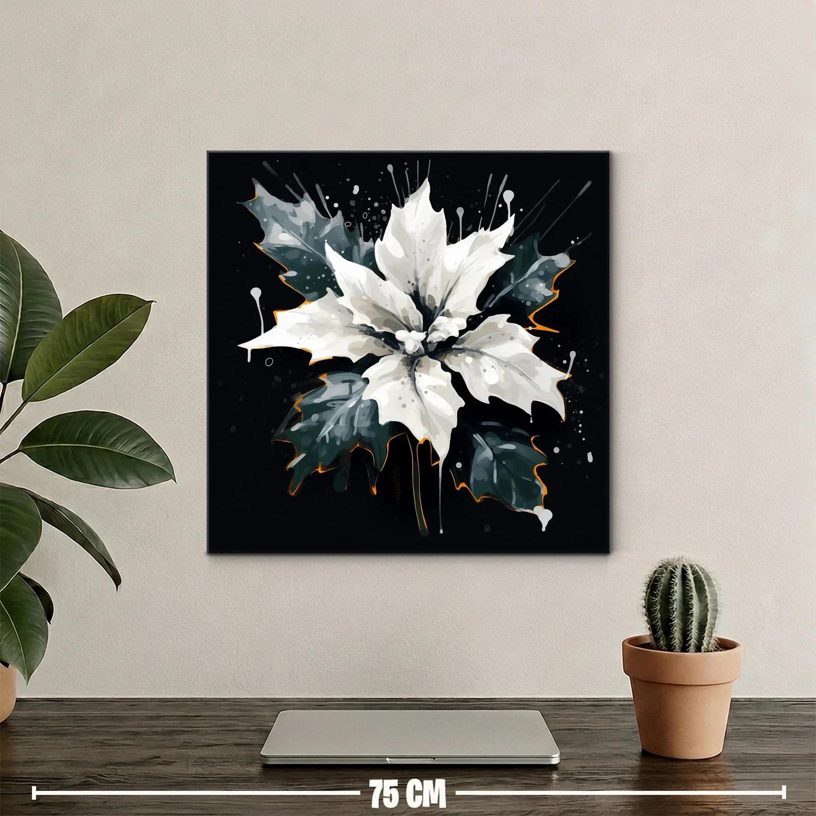 Flor blanca sobre fondo oscuro con detalles vibrantes — miniatura 2