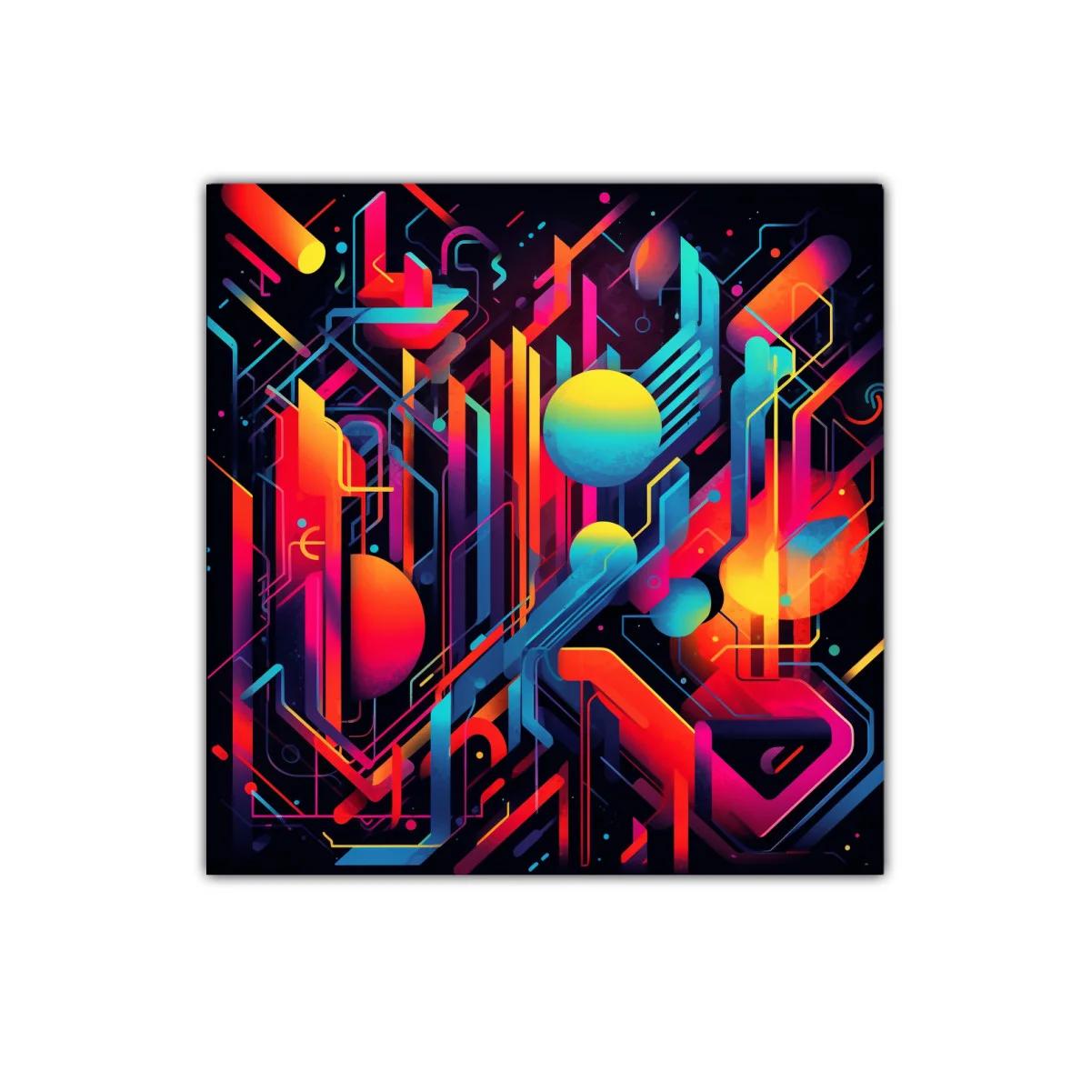 Composición abstracta con formas geométricas y colores vibrantes — imagen principal