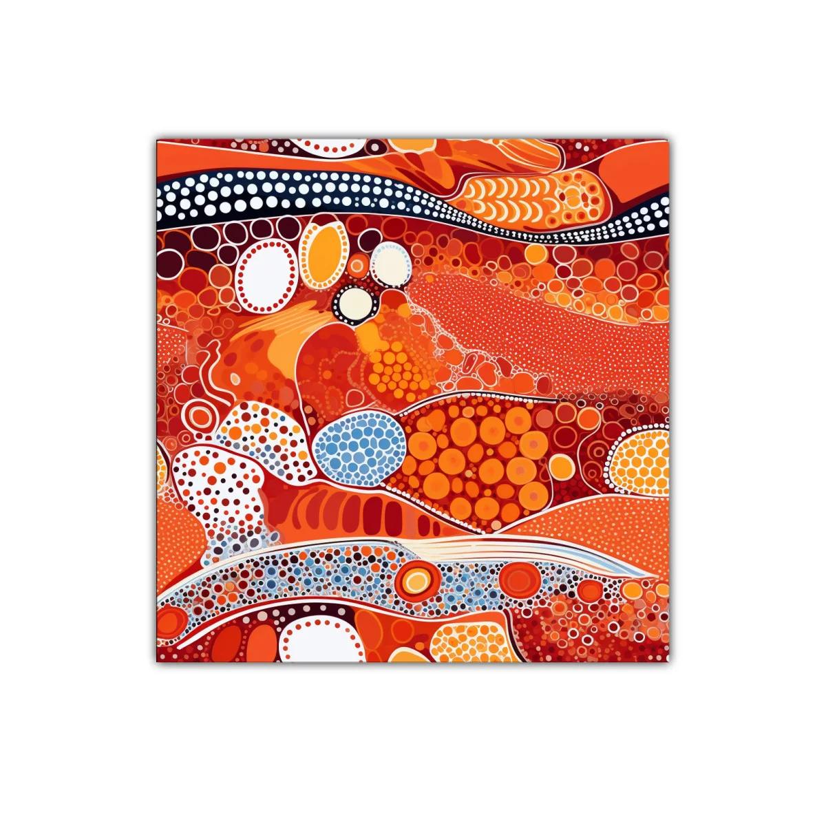 Cuadro decorativo abstracto con formas circulares en tonos cálidos — imagen principal