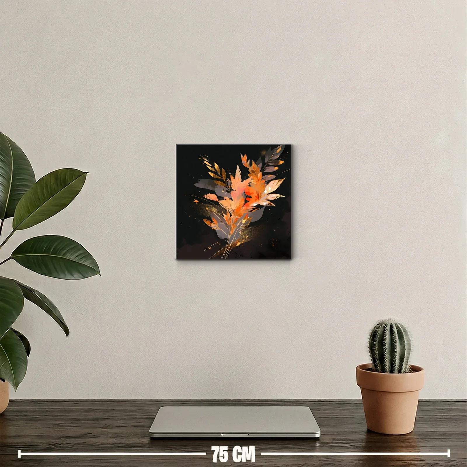 Composición abstracta con hojas en tonos cálidos — miniatura 2