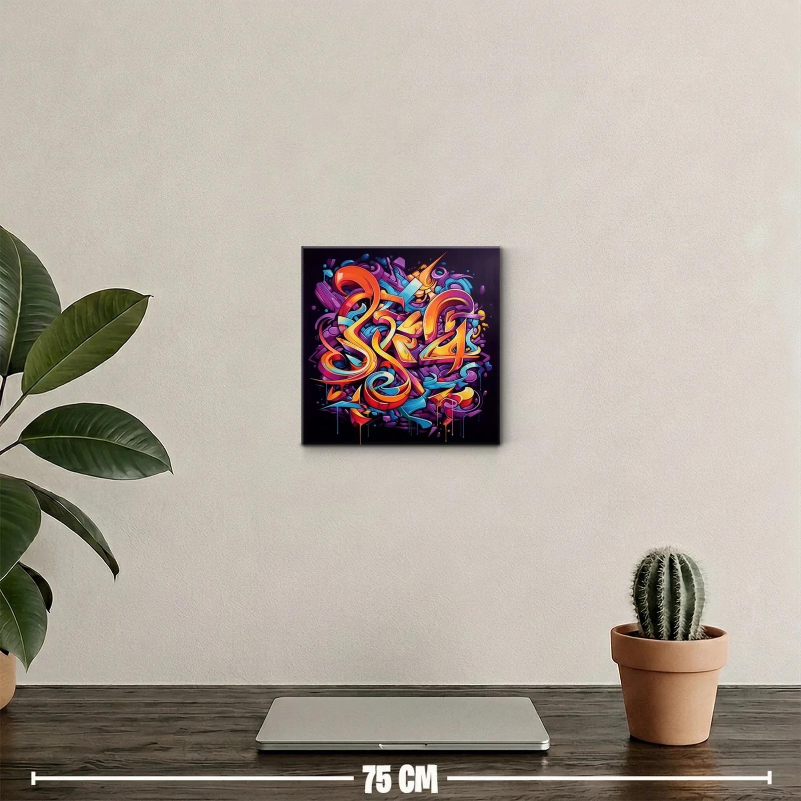 Cuadro abstracto vibrante con formas dinámicas y colores intensos — miniatura 2