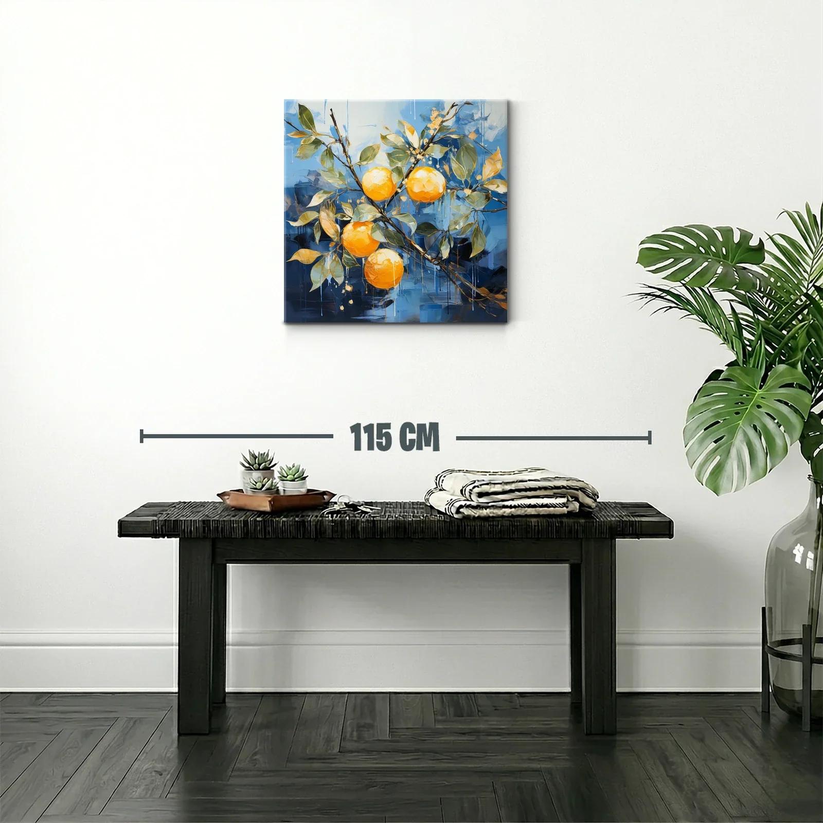 Naranjas vibrantes sobre fondo azul intenso — miniatura 2