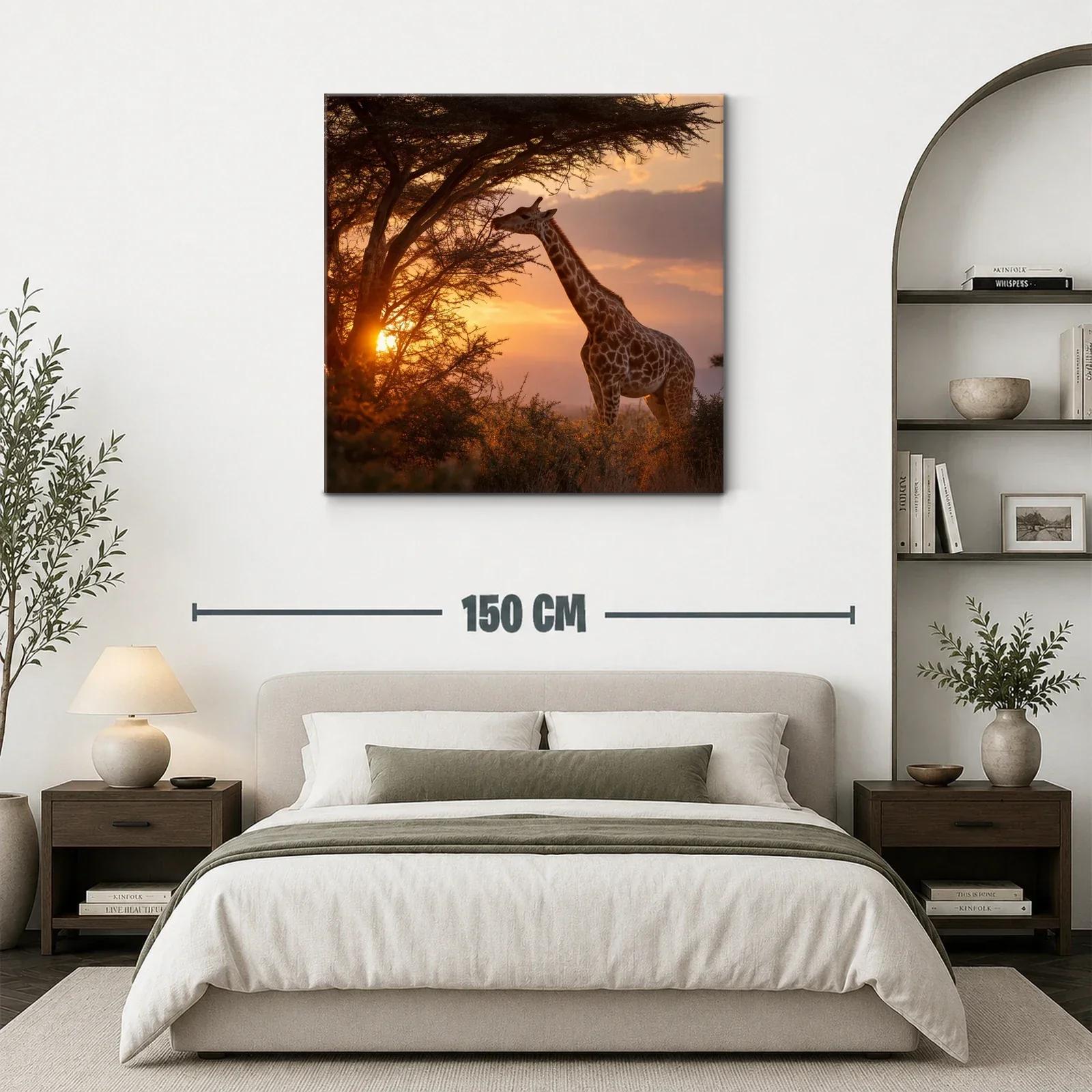 Serena jirafa al atardecer en paisaje natural — miniatura 3