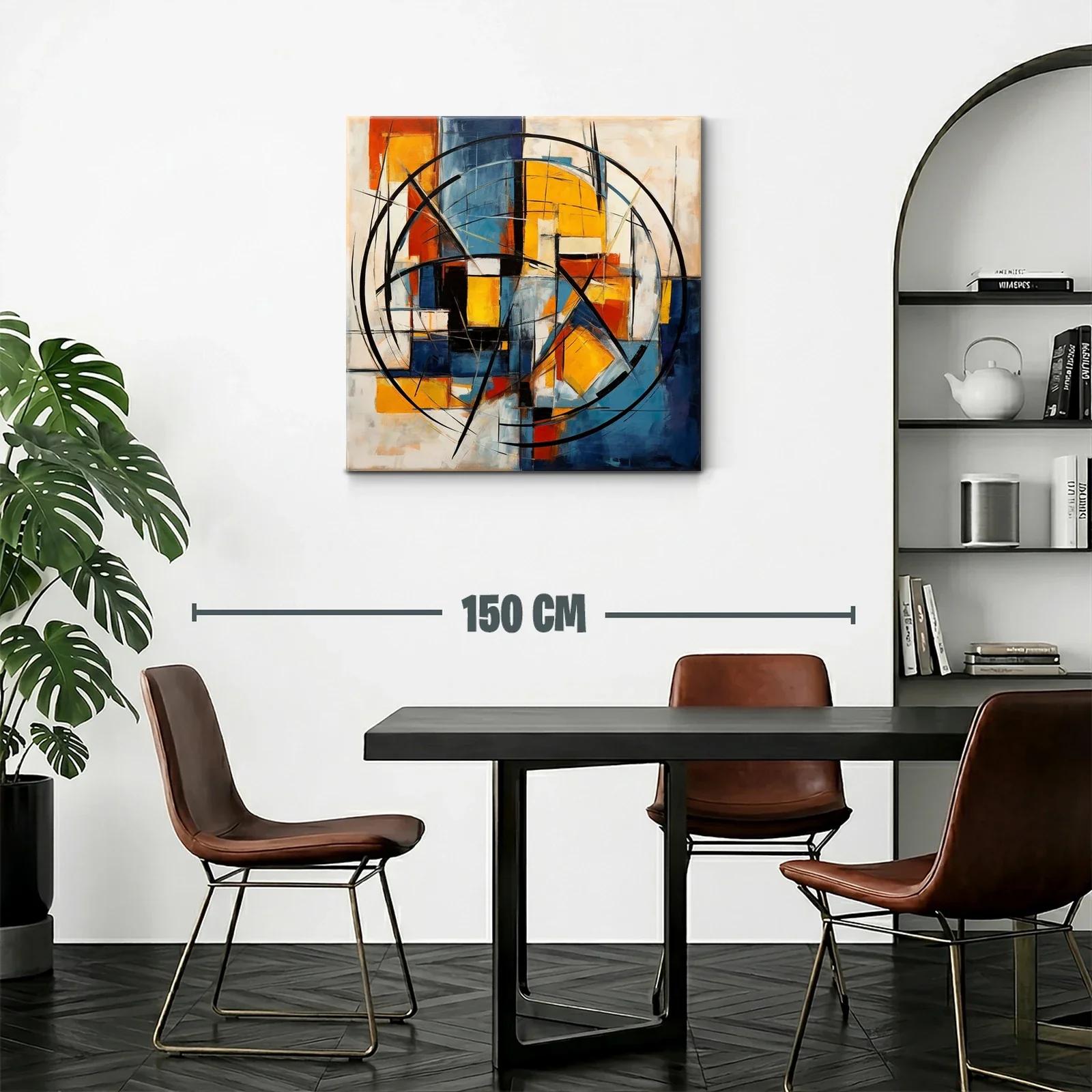 Composición abstracta en tonos cálidos y fríos equilibrados — miniatura 2