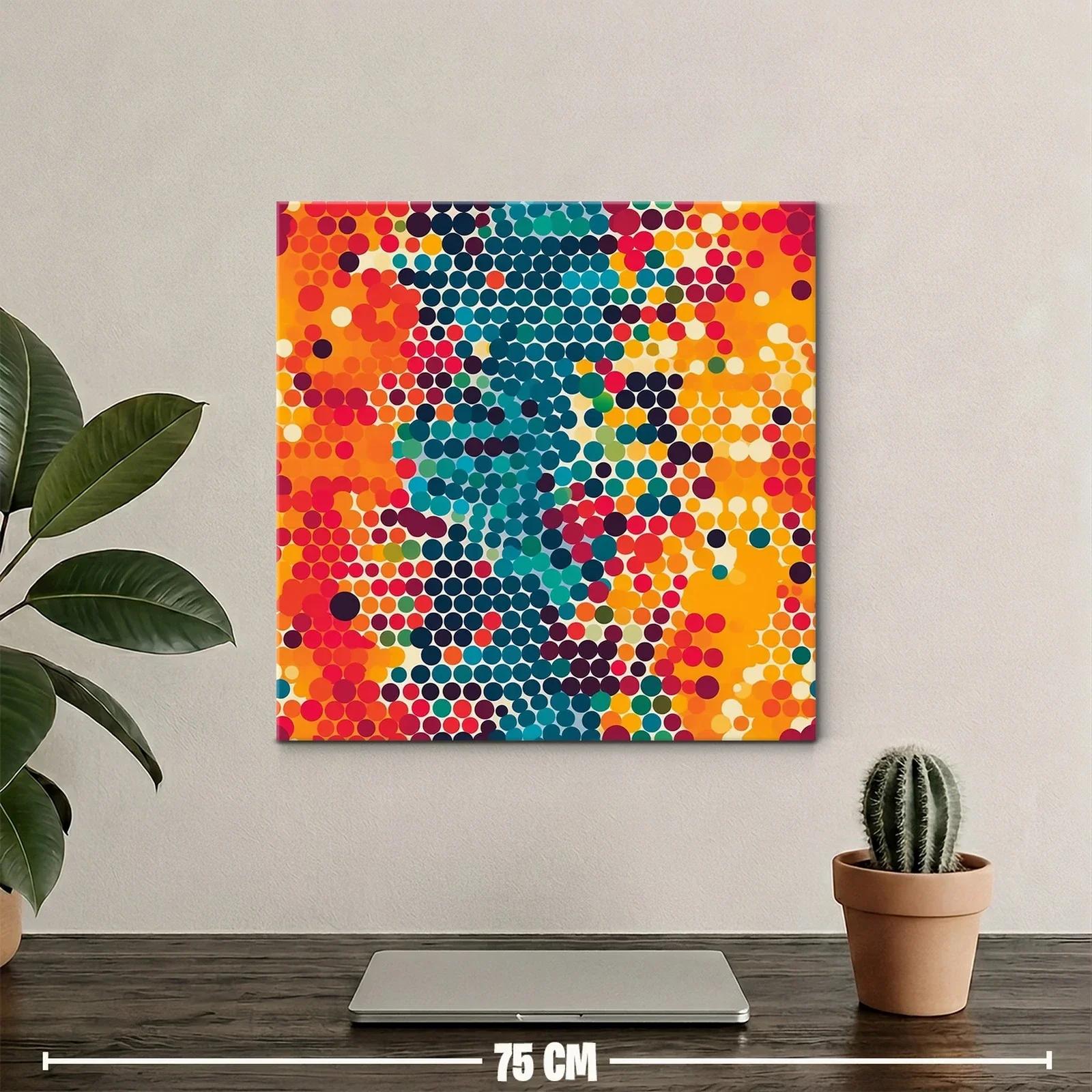 Arte abstracto vibrante con puntos en tonos cálidos y fríos — miniatura 2