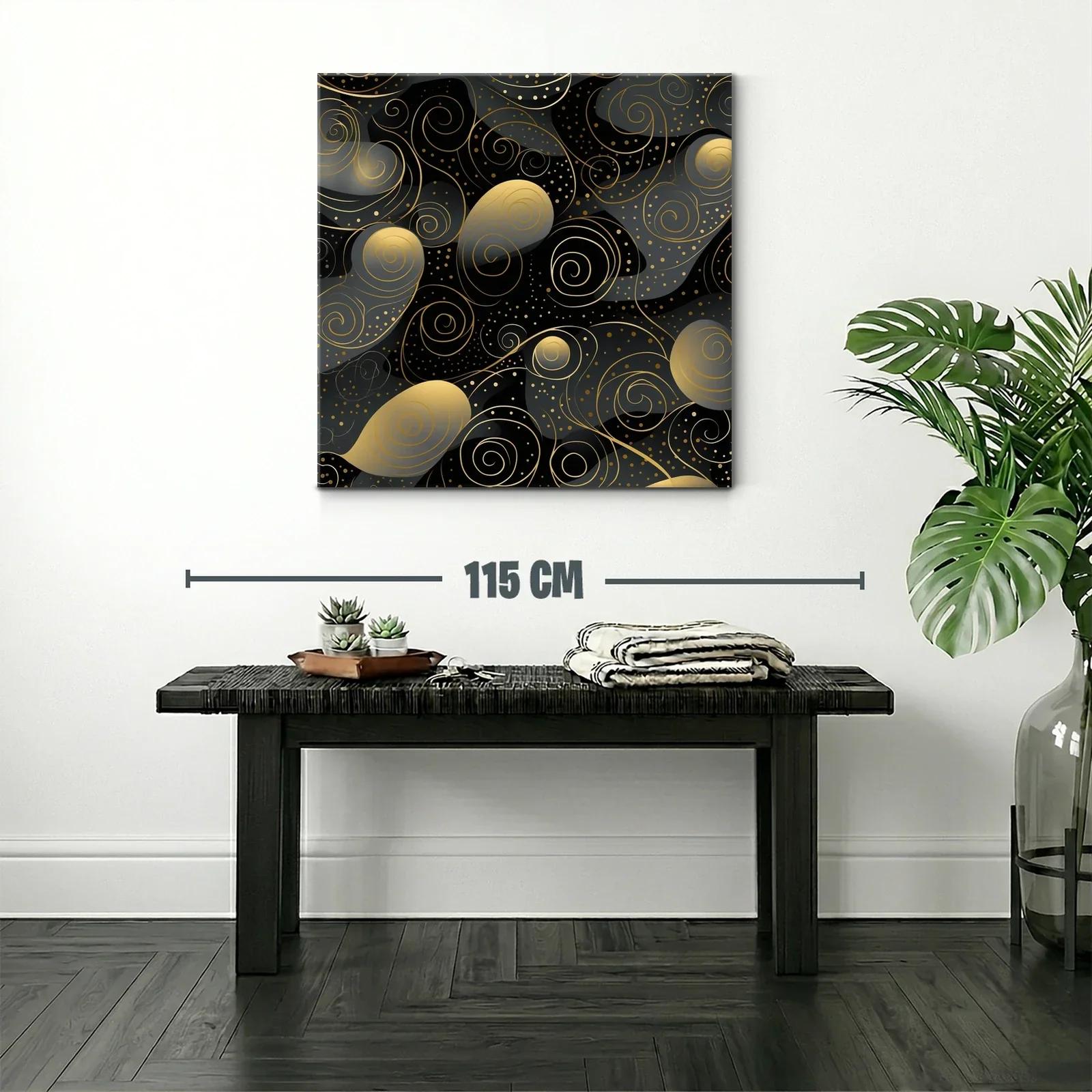 Diseño abstracto con espirales doradas sobre fondo oscuro — miniatura 2