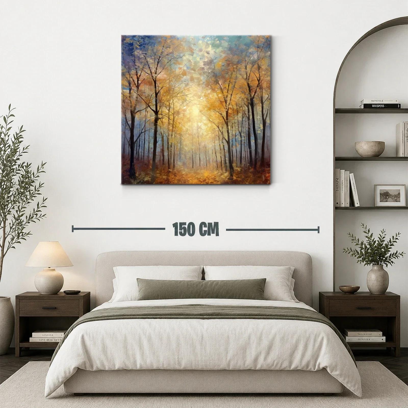 Bosque dorado iluminado con luz cálida de otoño — miniatura 3