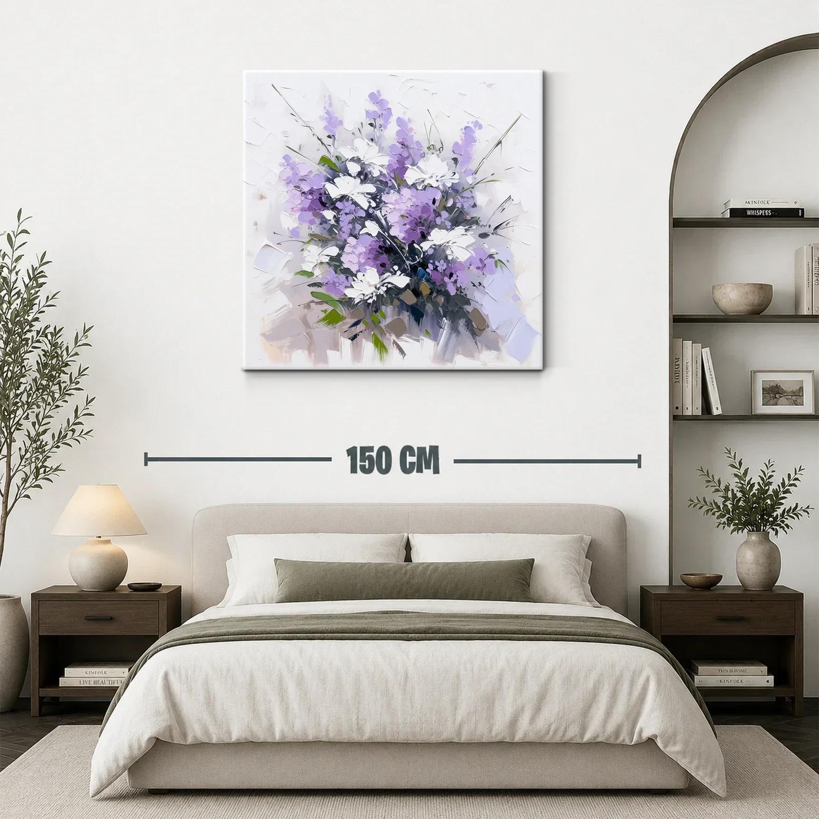 Ramo de flores en tonos lilas y blancos vibrantes — miniatura 3