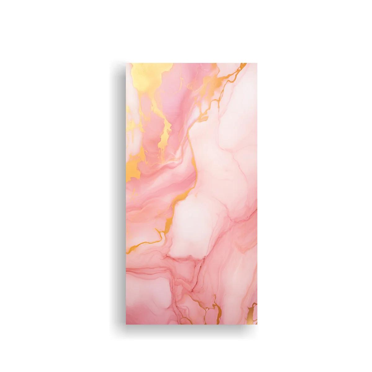 Cuadro textura marmolada rosa con vetas doradas