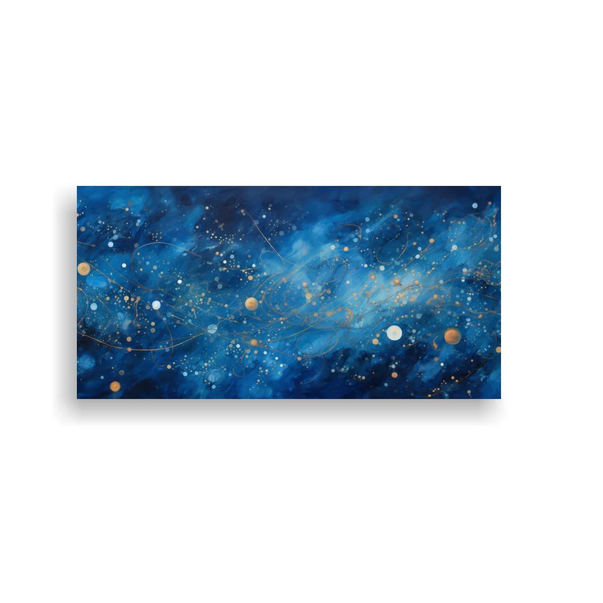Cuadro galaxia abstracta con líneas finas curvas