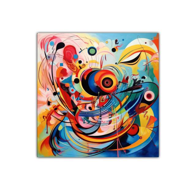 Composición vibrante con formas dinámicas y color brillante