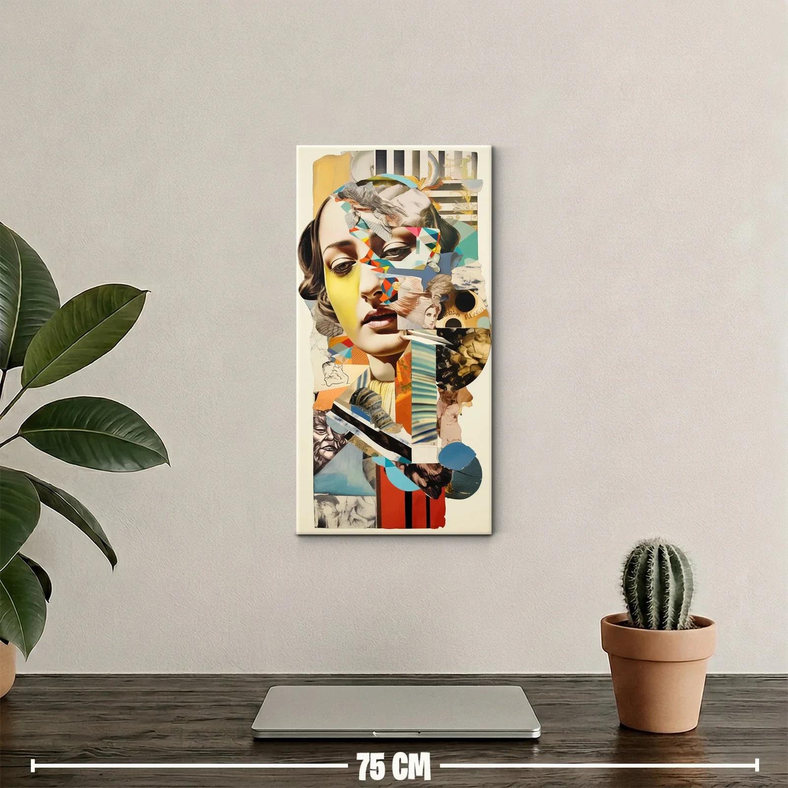 Cuadro rostro femenino en collage con escaleras — miniatura 2
