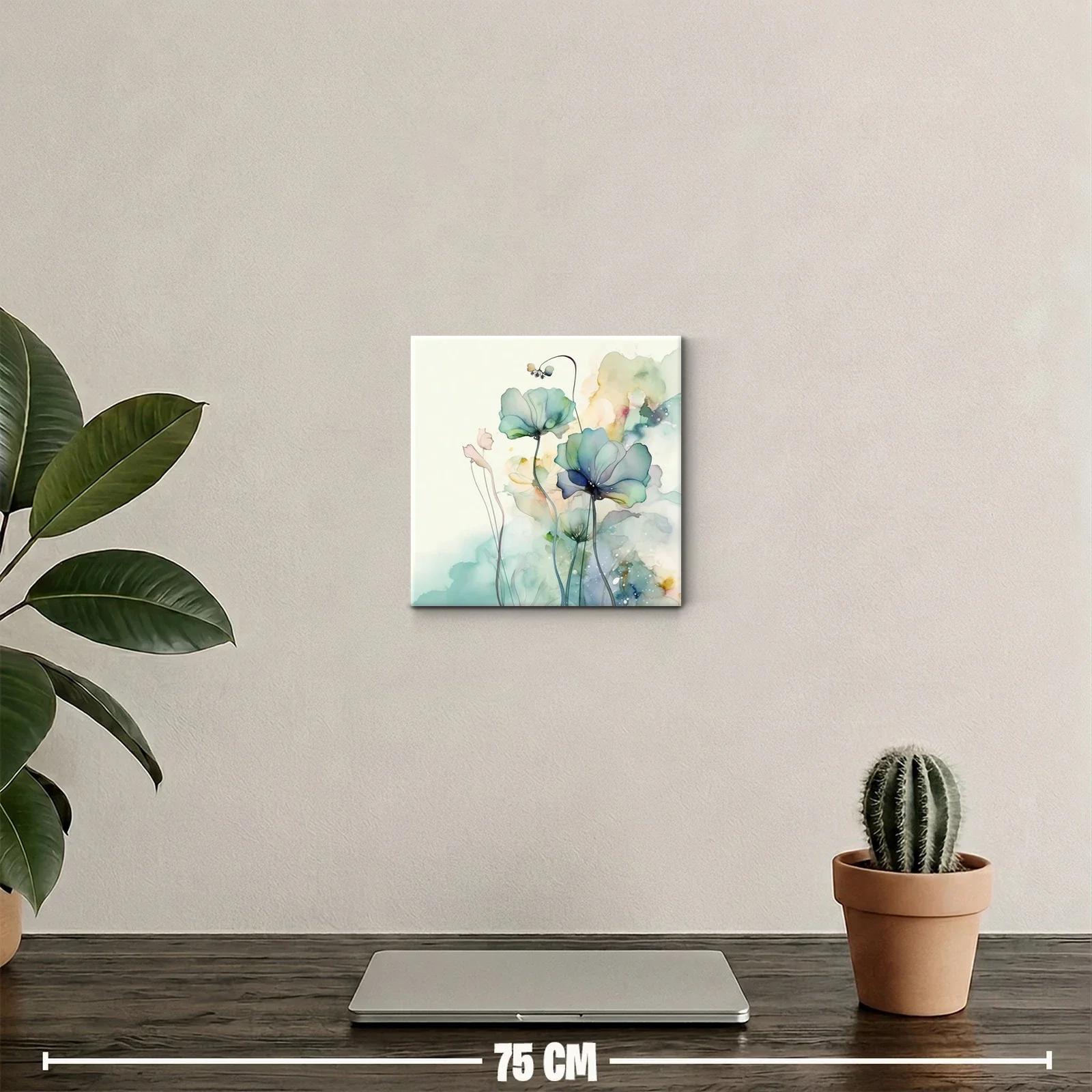 Delicadas flores en tonos suaves y acuarelados para pared — miniatura 2
