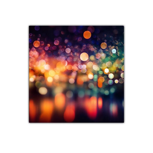 Cuadro decorativo con luces difusas y colores vibrantes